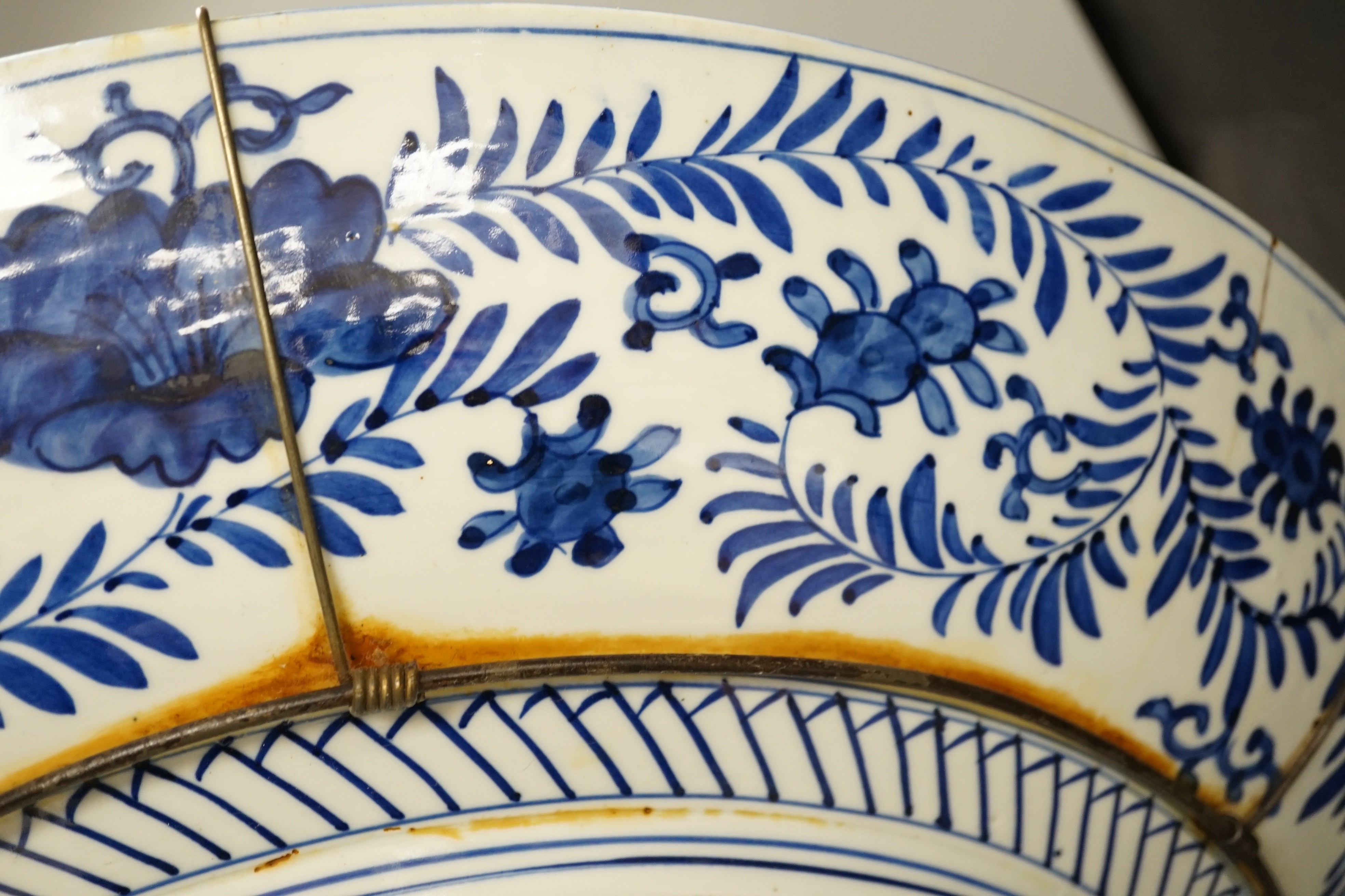 A massive Japanese Arita 'Seven Gods of Happiness' dish, Meiji period, 60.5cm.